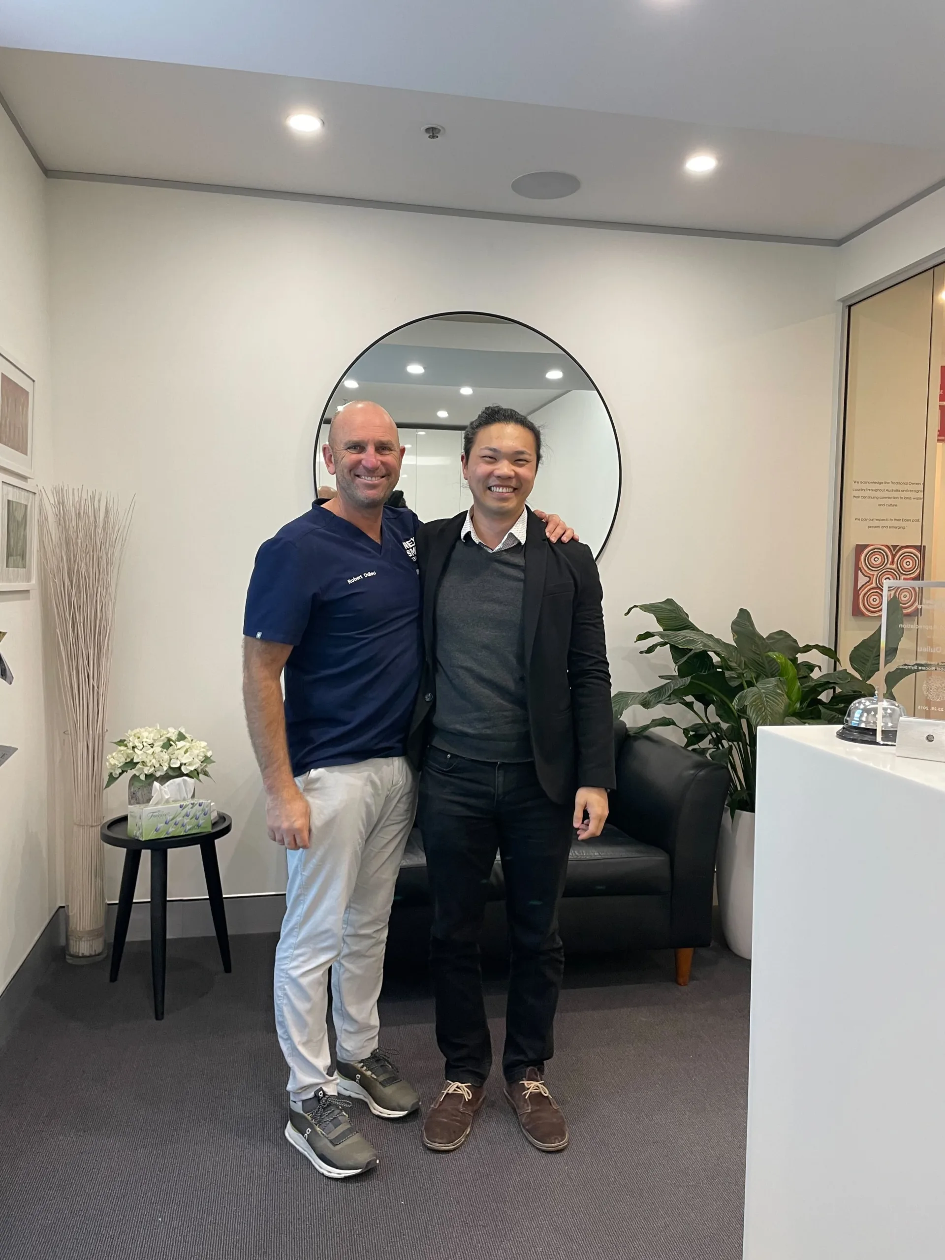 COM Market Leaders owner David Ji posing with owner of Rob Dulieu RWD Dental